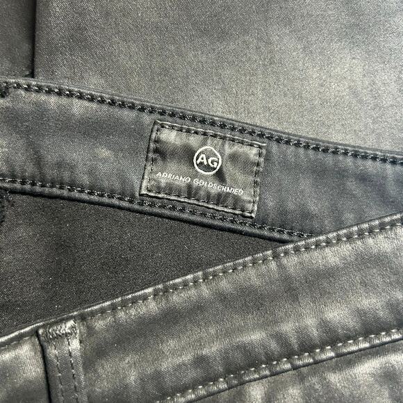 AG Adriano Goldschmied  The Zip-Up Ankle Coated Leggings Black Jeans 27 NWOT - Picture 8 of 9